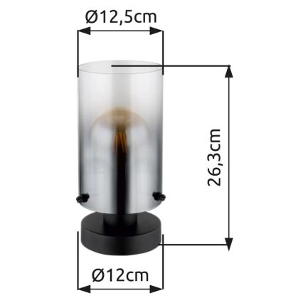 Globo - Stolna lampa 1xE27/40W/230V pr. 12,5 cm crna