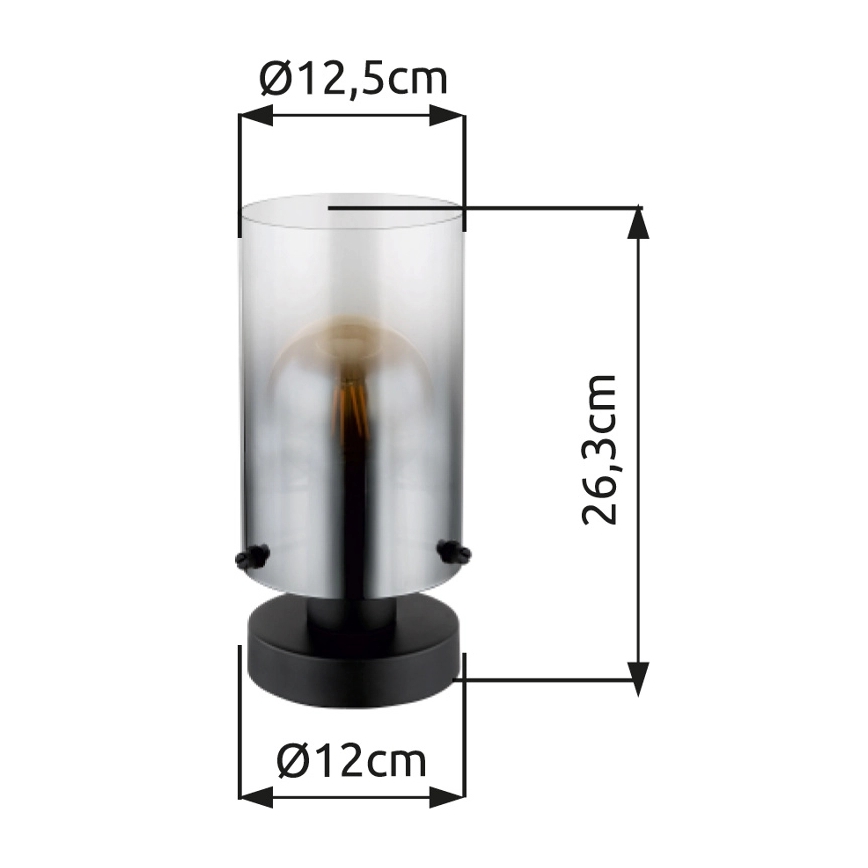 Globo - Stolna lampa 1xE27/40W/230V pr. 12,5 cm crna