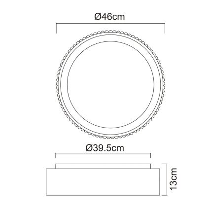 Globo - LED stropna svjetiljka 45 W, 230 V, 2700/4000/6000 K, promjer 46 cm, bijela
