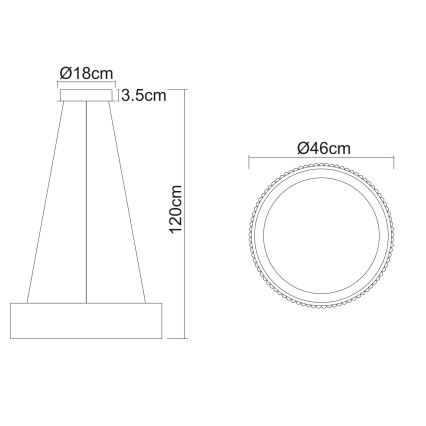 Globo - Viseći LED luster na sajli LED/45W/230V 2700/4000/6000K promjer 46 cm bijela
