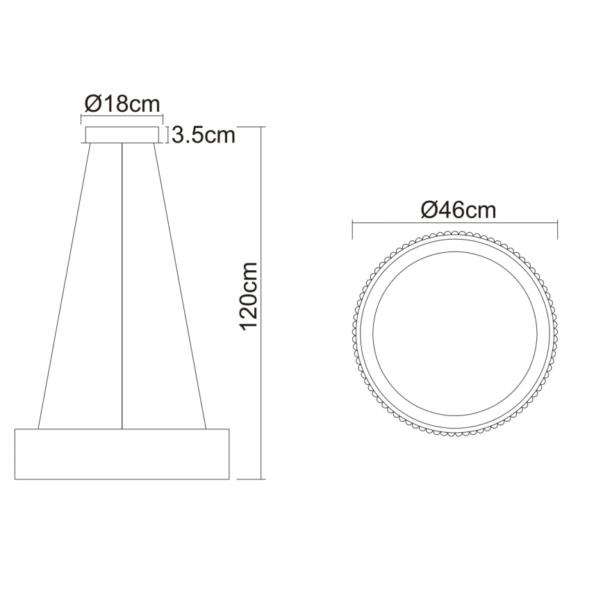 Globo - Viseći LED luster na sajli LED/45W/230V 2700/4000/6000K promjer 46 cm bijela