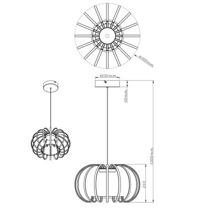 Globo - LED luster na kabelu s mogućnošću prigušivanja LED/40W/230V 3000K crna