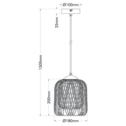 Globo - Luster na sajli 1xE27/40W/230V Ø 18 cm