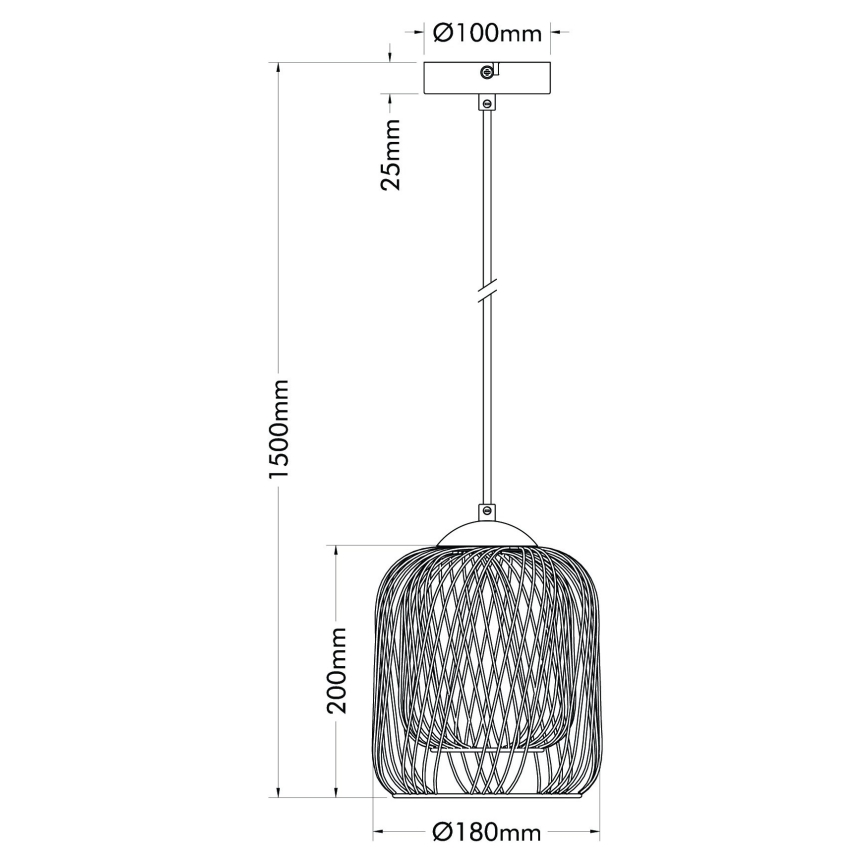 Globo - Luster na sajli 1xE27/40W/230V Ø 18 cm