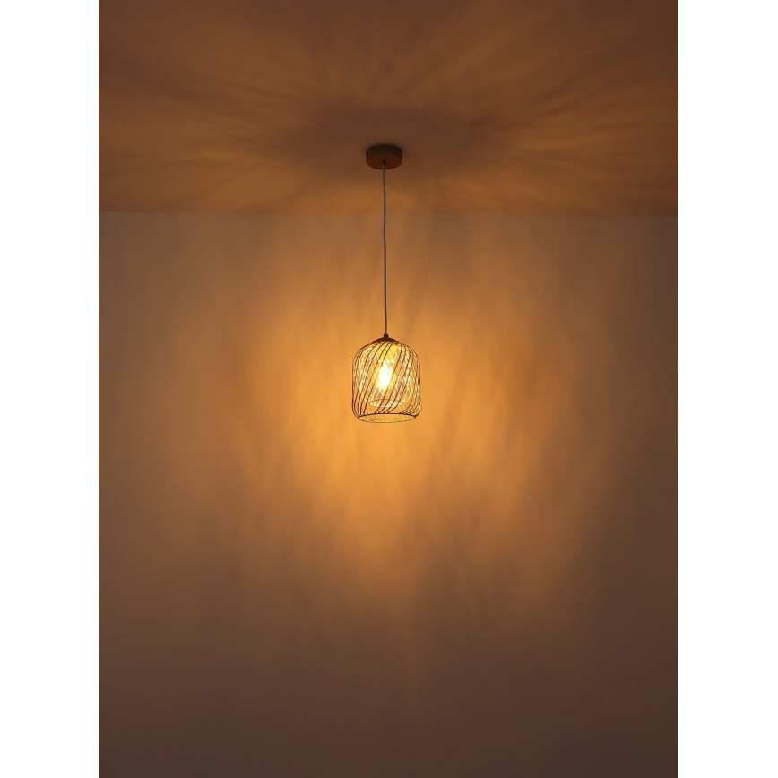 Globo - Visilica na kabelu 1xE27/40W/230V Ø 18 cm bež/bijela