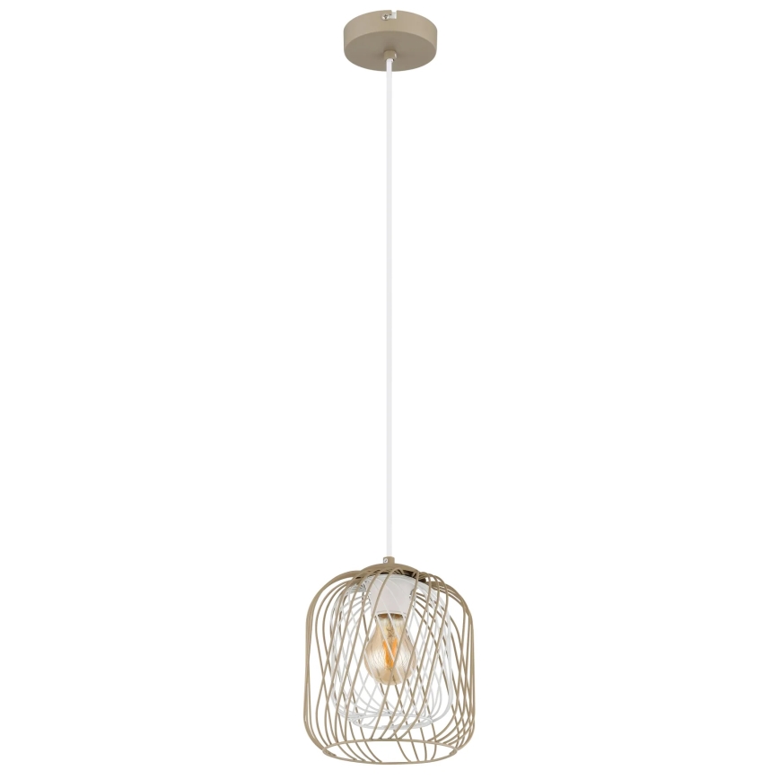 Globo - Visilica na kabelu 1xE27/40W/230V Ø 18 cm bež/bijela