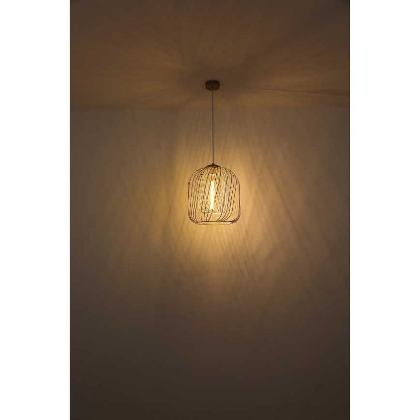 Globo - Luster na sajli 1xE27/40W/230V, Ø 35 cm, bež/bijela