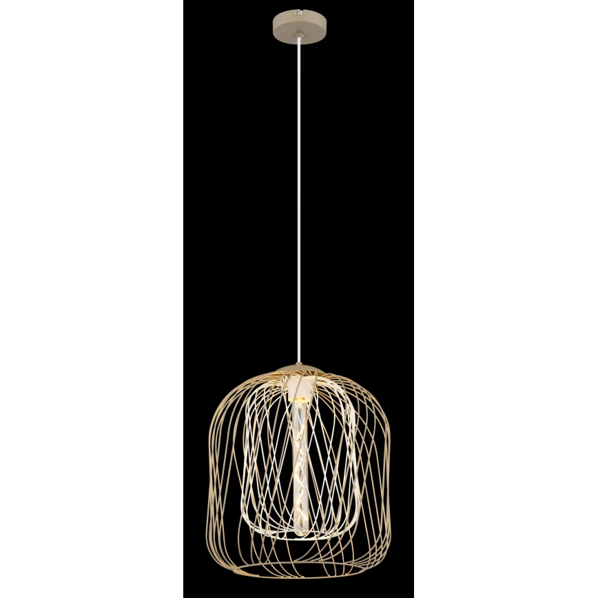 Globo - Luster na sajli 1xE27/40W/230V, Ø 35 cm, bež/bijela