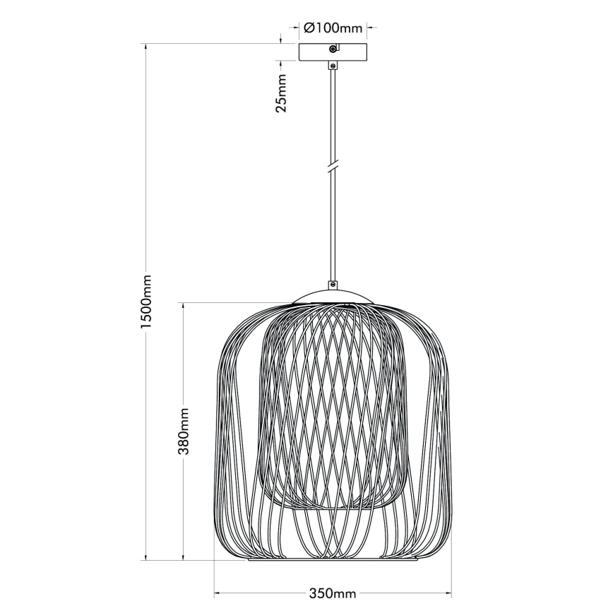Globo - Luster na sajli 1xE27/40W/230V, Ø 35 cm, bež/bijela