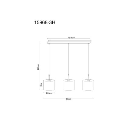 Globo - Luster na sajli 3xE27/40W/230V