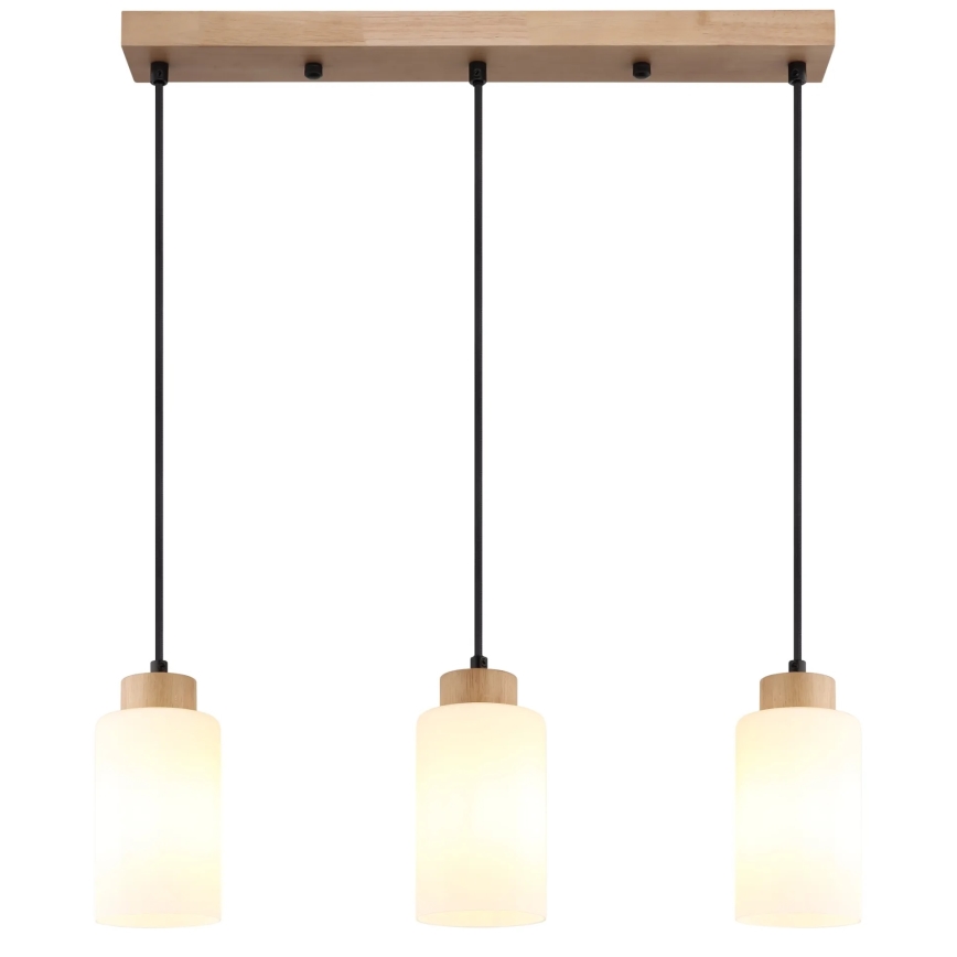 Globo - Luster na sajli 3xE27/60W/230V hrast/bijela