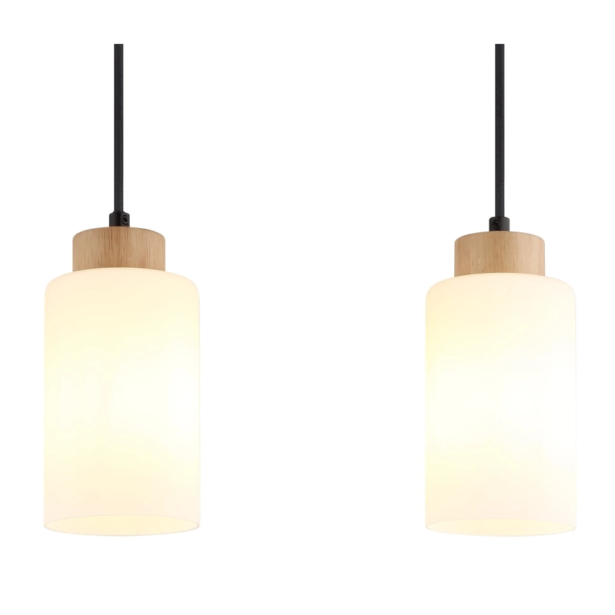 Globo - Luster na sajli 3xE27/60W/230V hrast/bijela