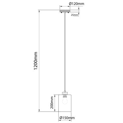 Globo - Luster na kabelu 1xE27/60W/230V bež/bijela