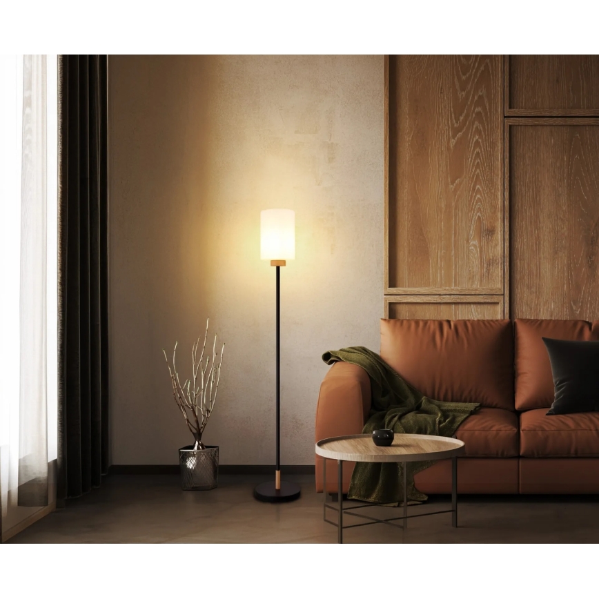 Globo - Podna lampa 1xE27/60W/230V crna/bijela