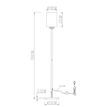 Globo - Podna lampa 1xE27/60W/230V crna/bijela