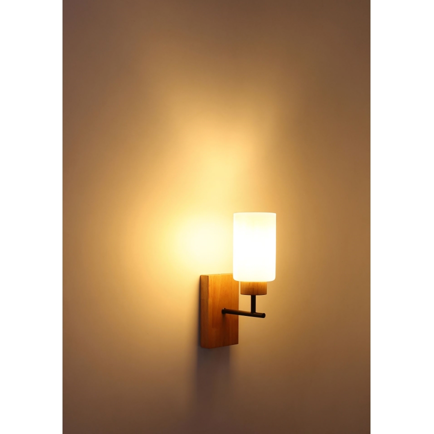 Globo - Zidna svjetiljka 1xE27/60W/230V hrast/bijela