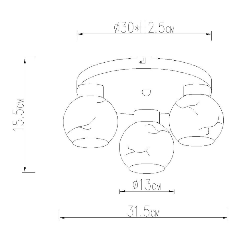 Globo - Stropna svjetiljka 3xE27/60W/230V Ø 31,5 cm