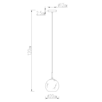 Globo - Luster na sajli 1xE27/60W/230V Ø 20 cm