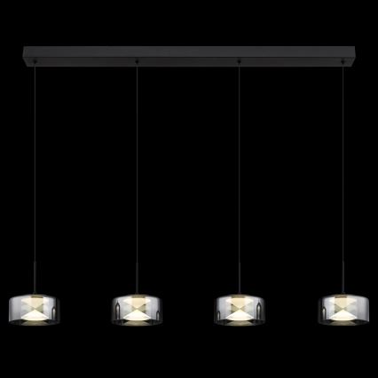 Globo - LED luster na sajli LED/24W/230V crna/zadimljena