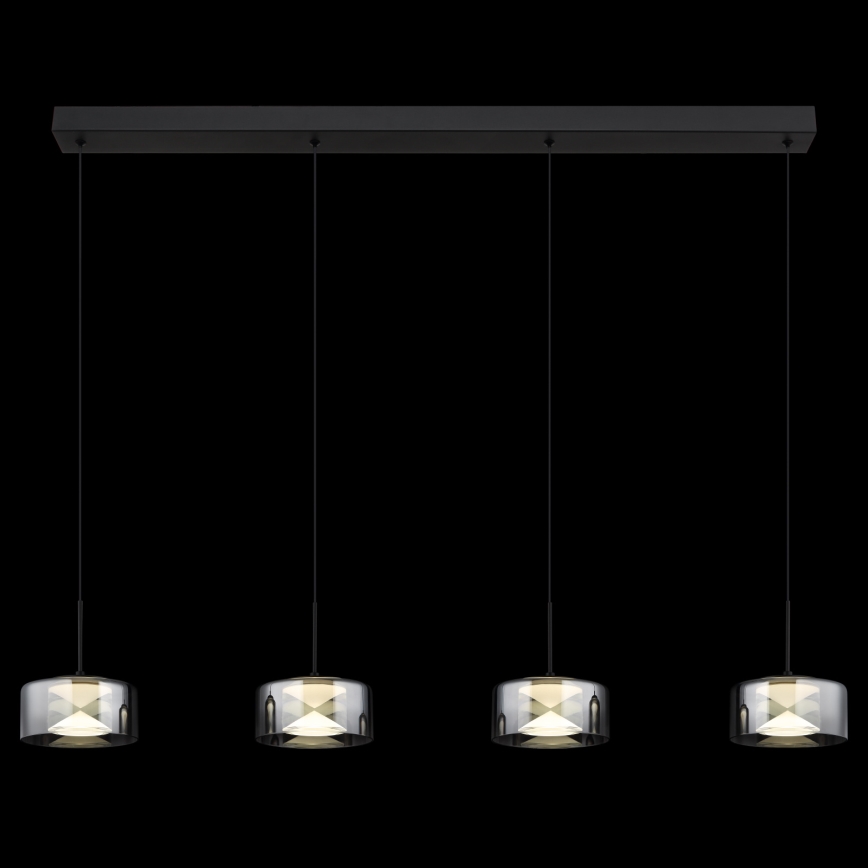Globo - LED luster na sajli LED/24W/230V crna/zadimljena