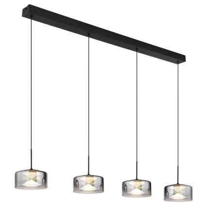 Globo - LED luster na sajli LED/24W/230V crna/zadimljena