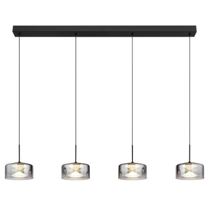 Globo - LED luster na sajli LED/24W/230V crna/zadimljena