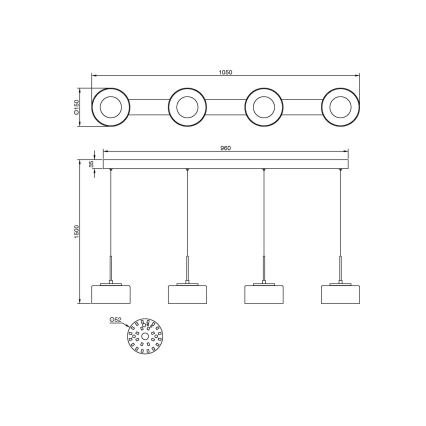 Globo - LED luster na sajli LED/24W/230V bijela/dimljena