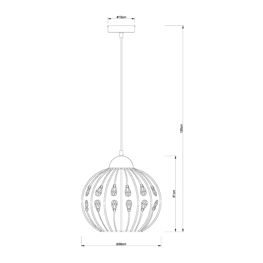 Globo - Luster na kabelu 1xE27/60W/230V Ø 30 cm