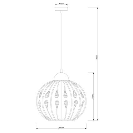 Globo - Luster na sajli 1xE27/60W/230V Ø 40 cm