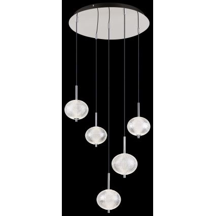 Globo - LED Luster na sajli 5xLED/6,6W/230V 3000/4500/6500K