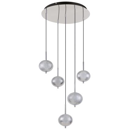 Globo - LED Luster na sajli 5xLED/6,6W/230V 3000/4500/6500K