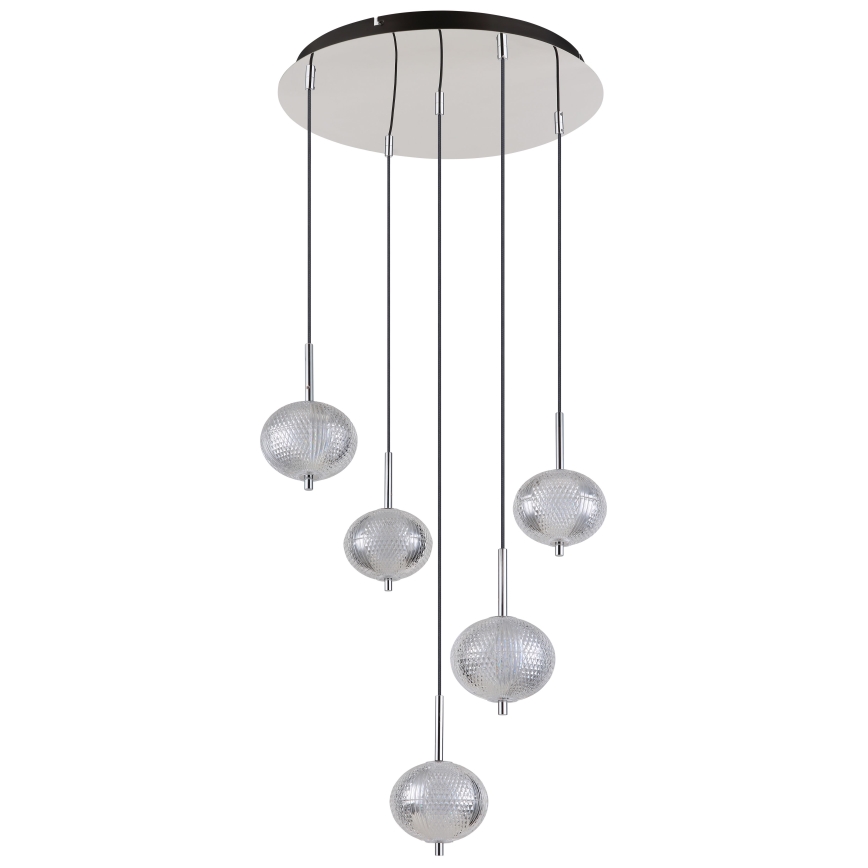 Globo - LED Luster na sajli 5xLED/6,6W/230V 3000/4500/6500K