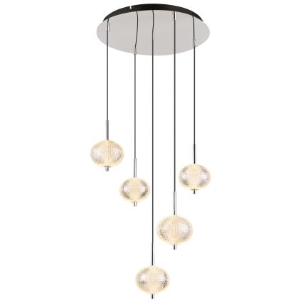 Globo - LED Luster na sajli 5xLED/6,6W/230V 3000/4500/6500K