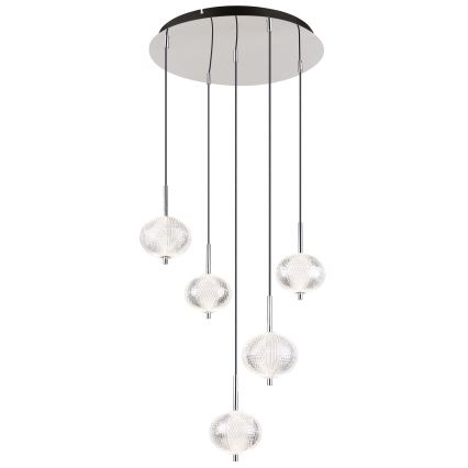 Globo - LED Luster na sajli 5xLED/6,6W/230V 3000/4500/6500K