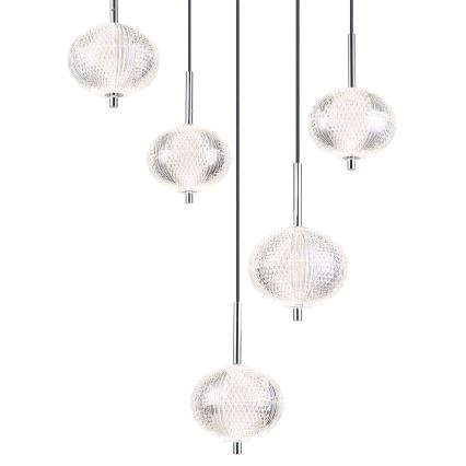 Globo - LED Luster na sajli 5xLED/6,6W/230V 3000/4500/6500K