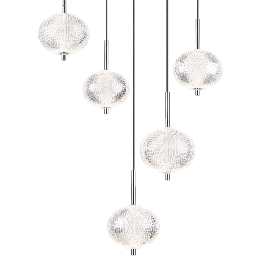 Globo - LED Luster na sajli 5xLED/6,6W/230V 3000/4500/6500K