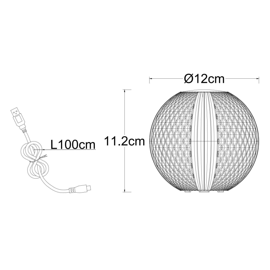 Globo - LED Prigušiva stolna lampa na dodir LED/2W/5V 1200 mAh USB prozirna