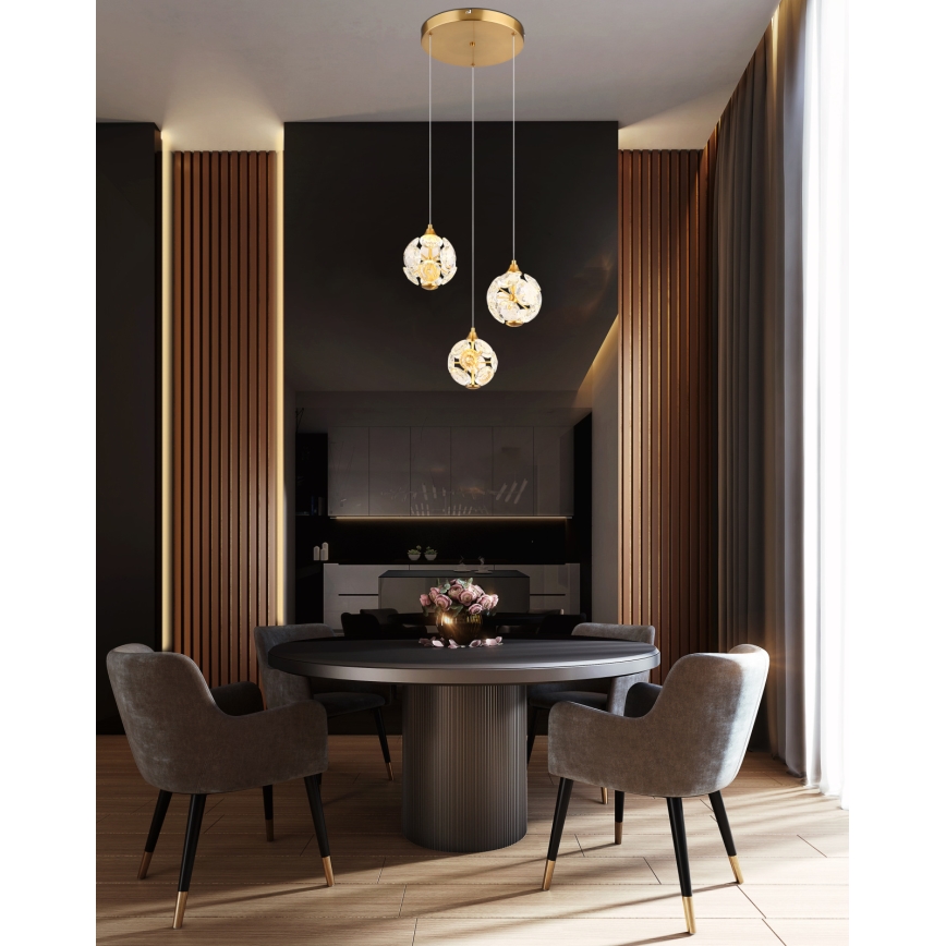 Globo - LED luster na sajli LED/24W/230V 3000K zlatni