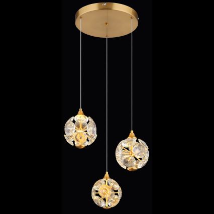Globo - LED luster na sajli LED/24W/230V 3000K zlatni