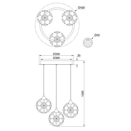 Globo - LED luster na sajli LED/24W/230V