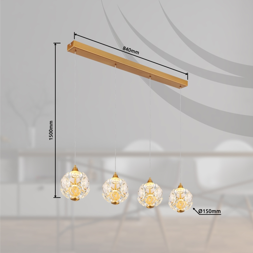 Globo - LED luster na lanku LED/32W/230V 3000K zlatni