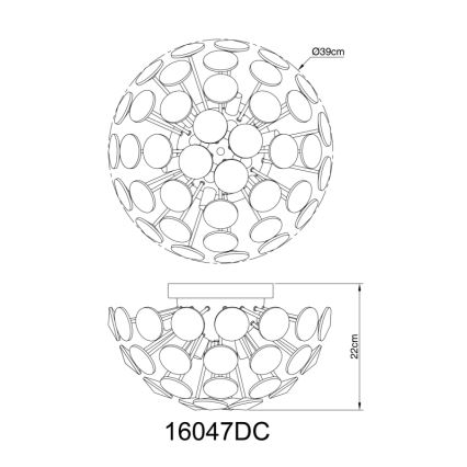 Globo - Stropna svjetiljka 10xG9/7W/230V sjajni krom pr. 39 cm
