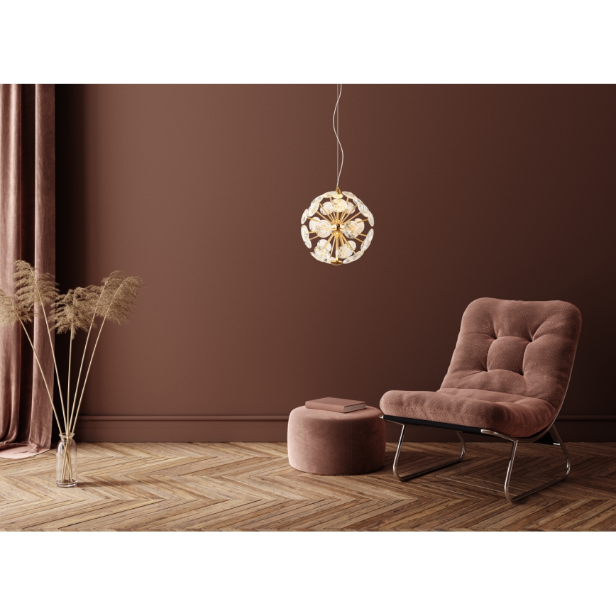 Globo - LED luster na sajli LED/12W/230V 3000K zlatna
