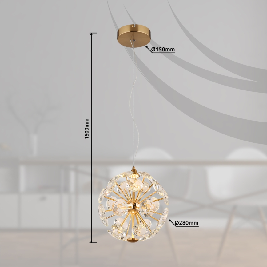 Globo - LED luster na sajli LED/12W/230V 3000K zlatna