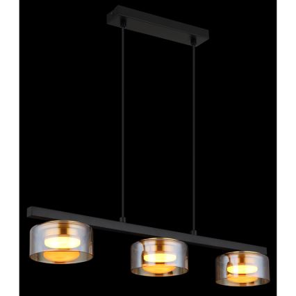 Globo - LED Luster na sajli 3xGX53/6W/230V dimna/smeđa