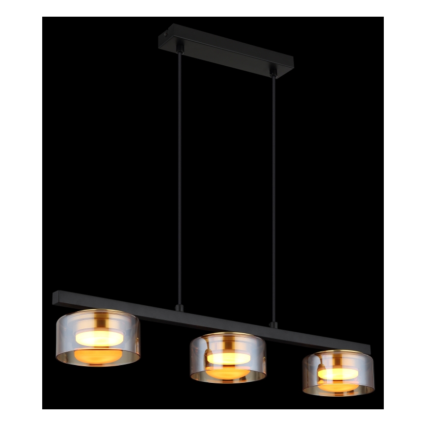 Globo - LED Luster na sajli 3xGX53/6W/230V dimna/smeđa