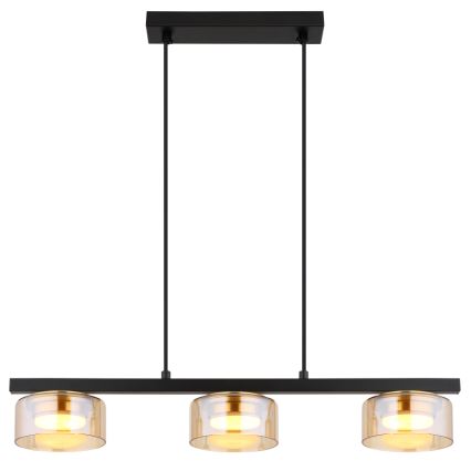 Globo - LED Luster na sajli 3xGX53/6W/230V dimna/smeđa