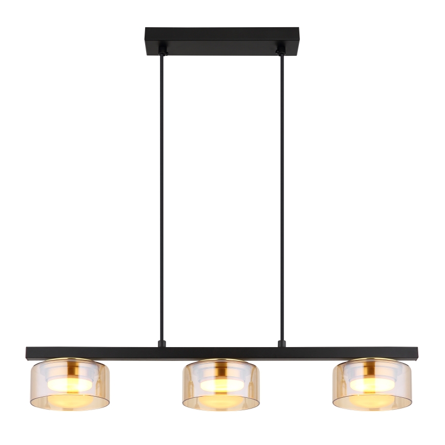 Globo - LED Luster na sajli 3xGX53/6W/230V dimna/smeđa