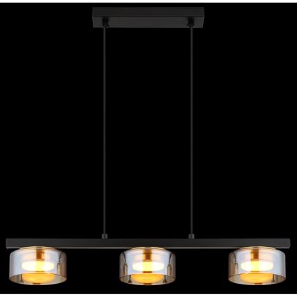 Globo - LED Luster na sajli 3xGX53/6W/230V dimna/smeđa