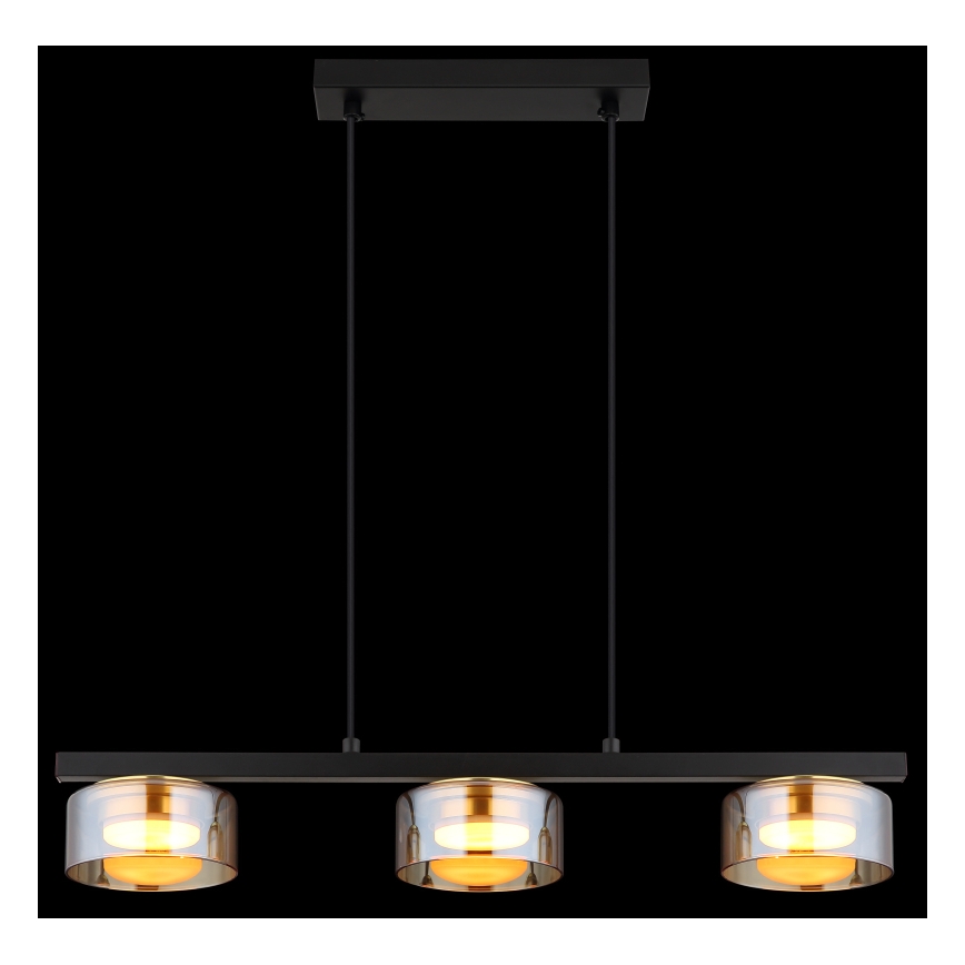 Globo - LED Luster na sajli 3xGX53/6W/230V dimna/smeđa